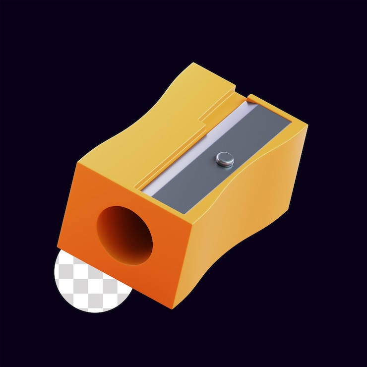 PSD pencil sharpener 3d stationary illustration