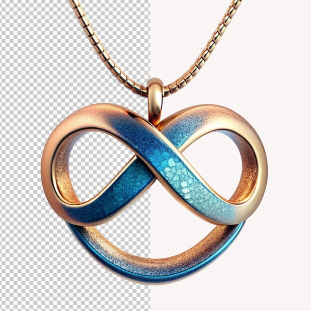 PSD pendentif de signe d'infini sur fond transparent