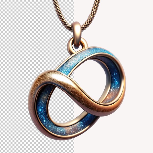 PSD pendentif de signe d'infini sur fond transparent