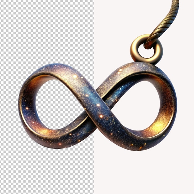 PSD pendentif de signe d'infini sur fond transparent