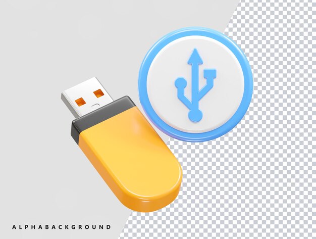 PSD pendrive-usb-symbol 3d-rendering-illustrationselement