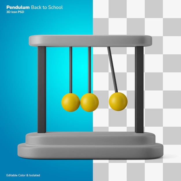pendule pendule balançoire physique symbole 3d illustration icône modifiable isolé