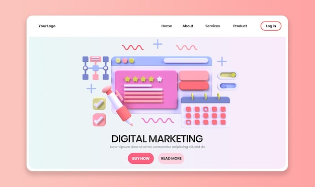 Pengembangan web untuk ilustrasi konsep desain UI UX Templat halaman landas latar belakang ide bisnis