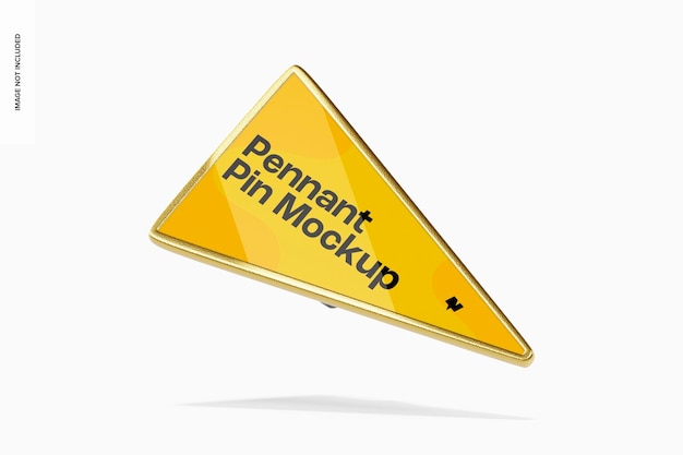 Pennant Shaped Enamel Pin Mockup, Falling