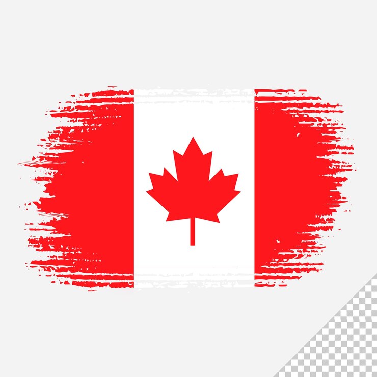PSD pennello bandiera canada sfondo trasparente pennello canada disegno bandiera acquerello
