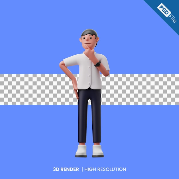 PSD pensée de personnage masculin 3d