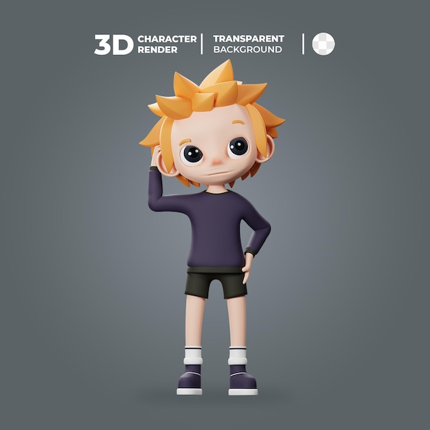 Pensée de personnage masculin mignon 3D