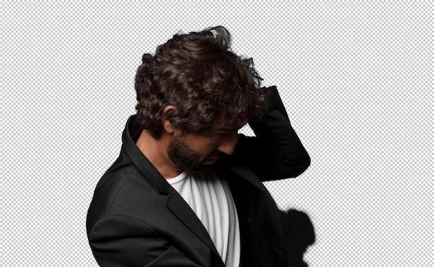 penser ou douter se gratter la tête se sentir perplexe et confus arrière ou vue arrière