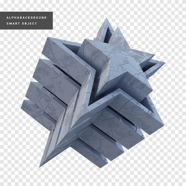 Pentagrammisches prisma abstrakte geometrische form 3d-render