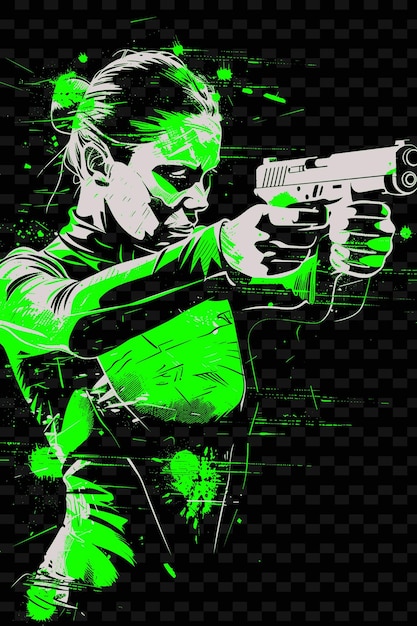 PSD pentathlet zielt mit einer pistole mit genauigkeit mit einer ausgeglichenen pose illustration flach 2d sport hintergrund
