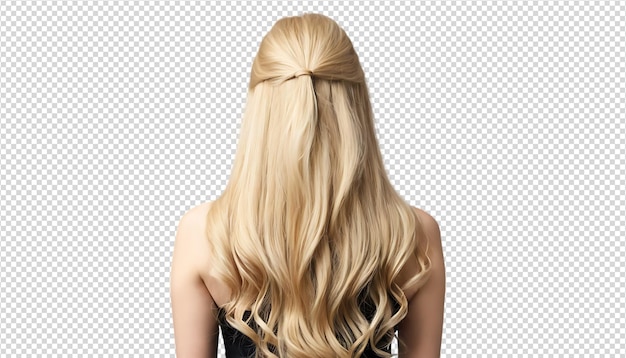 Penteado loiro elegante com meio preso e meio solto