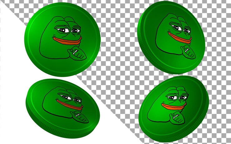 PEPE 3d render ilustração ícone de logotipo de criptomoeda de token de moeda