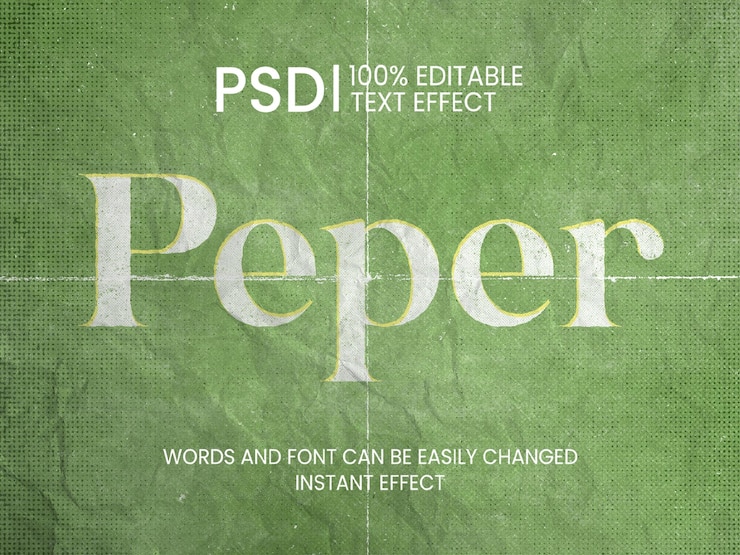 PSD peper-text-effekt