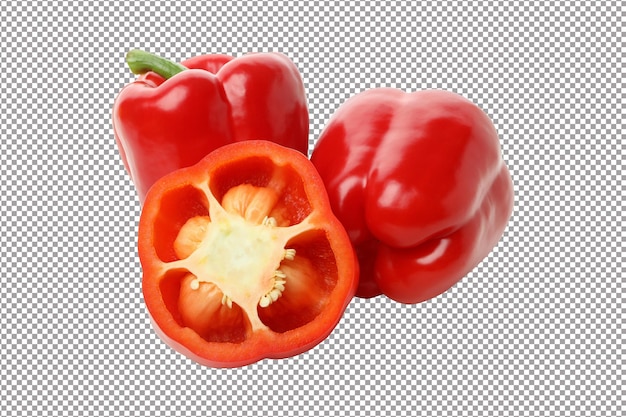 Peperone rosso isolato su sfondo bianco