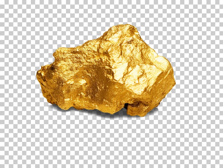 PSD pepita de oro sobre fondo transparente png psd