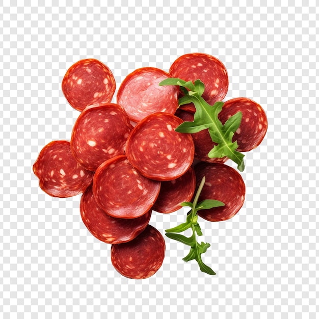 Pepperoni auf durchsichtigem hintergrund