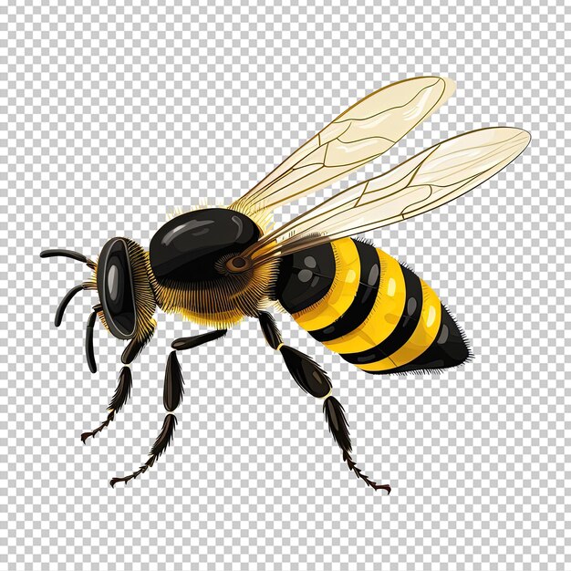 PSD pequena abelha-mosca de fundo branco