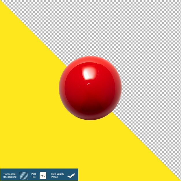 PSD una pequeña bola roja posicionada en la parte superior del fondo transparente png psd