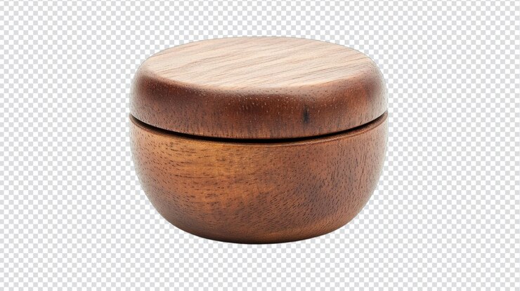 PSD una pequeña caja de baratijas de madera con una tapa aislada sobre un fondo blanco con fines creativos y decorativos