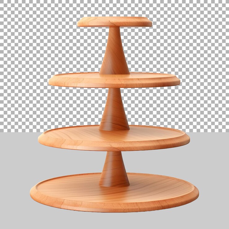PSD pequeña mesa de madera sobre un fondo transparente generada por ai