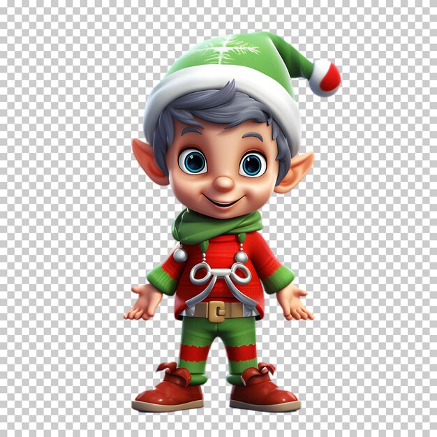 Pequena personagem de natal isolada em fundo transparente