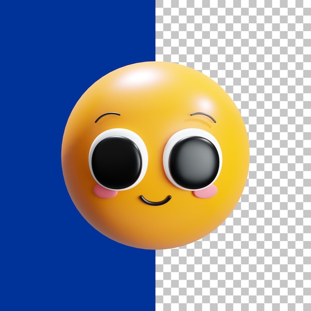 Pequeña sonrisa con render 3d de emoji rubor