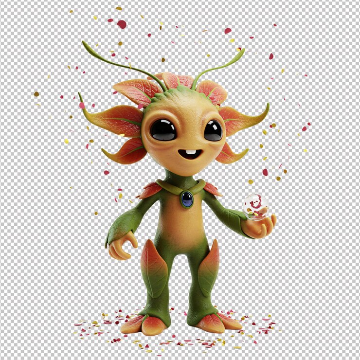 PSD el pequeño alienígena feliz