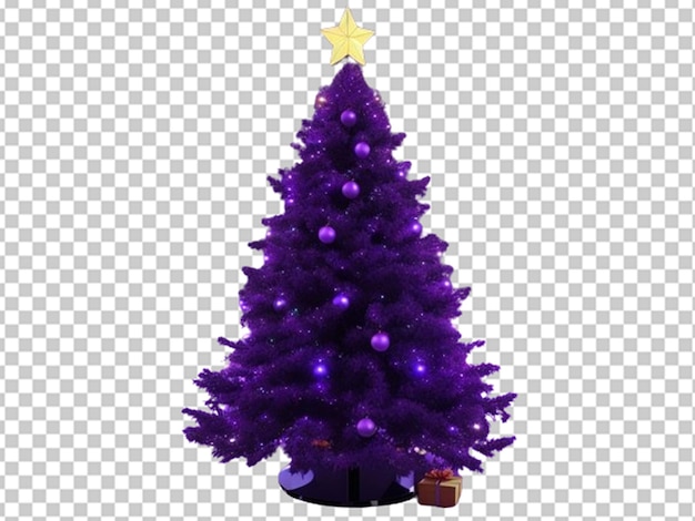 Un pequeño árbol de Navidad púrpura vibrante