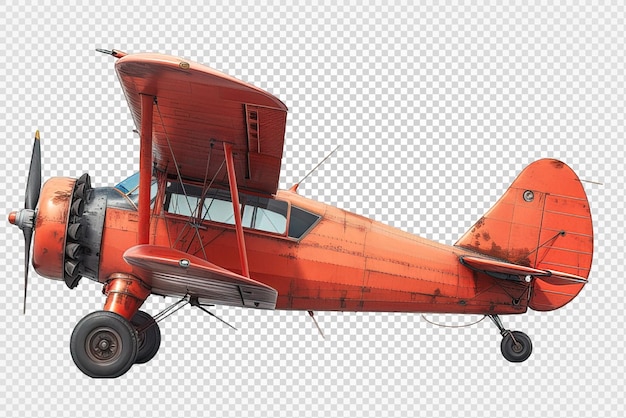 Pequeño avión aislado en fondo transparente avión vintage png generativo ai