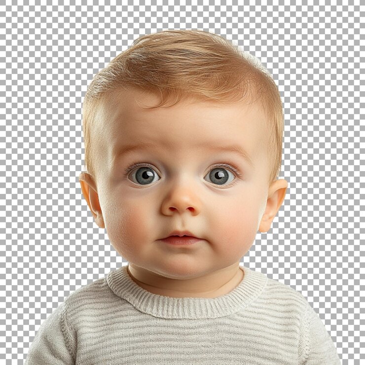 PSD pequeño bebé de png sentado en un fondo transparente generado por ai