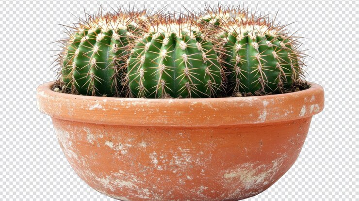 PSD un pequeño cactus en una olla de arcilla perfecto para agregar un toque de vegetación a la decoración de su hogar u oficina que trae vida a cualquier espacio