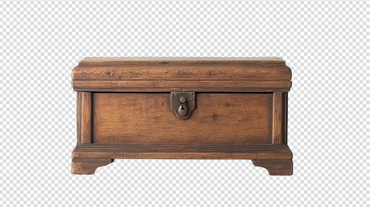 PSD un pequeño cofre de madera antiguo perfecto para la decoración vintage y soluciones de almacenamiento en su hogar u oficina