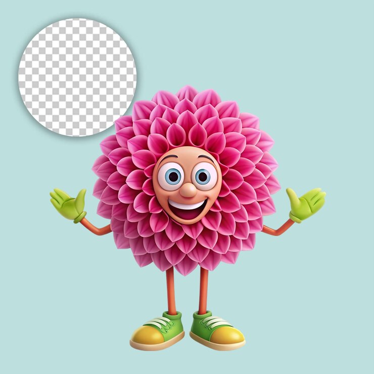 PSD un pequeño corazón lindo con ojos en un fondo transparente