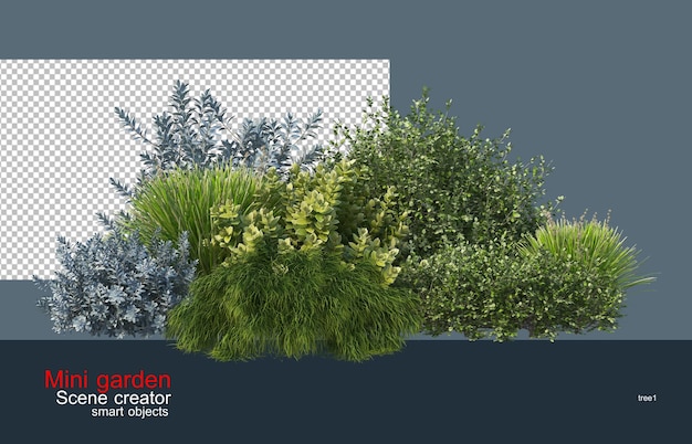 pequeno jardim de arbustos