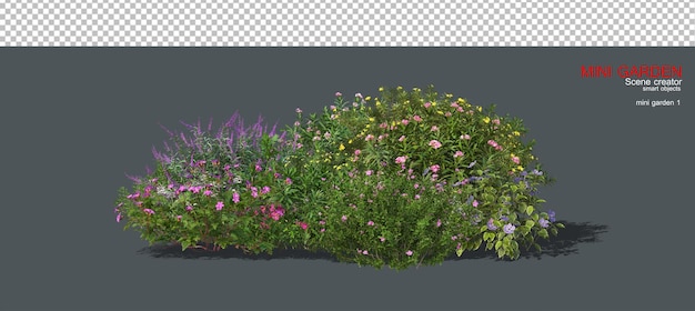 Un pequeño jardín decorado con muchas plantas.