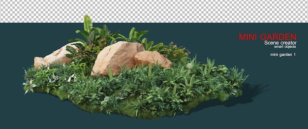 Pequeño jardín con muchas plantas