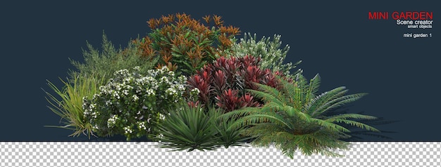 Pequeño jardín con muchas plantas.