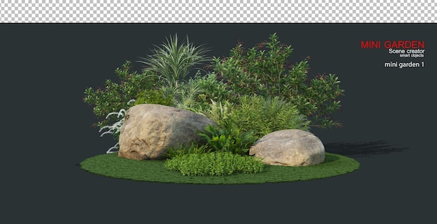 Un pequeño jardín con muchas plantas.