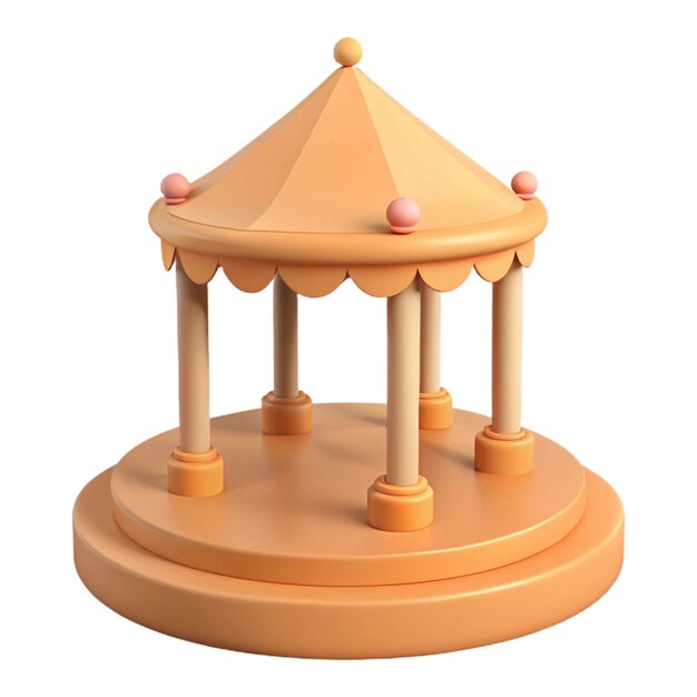 un pequeño modelo de una pagoda con un techo triangular