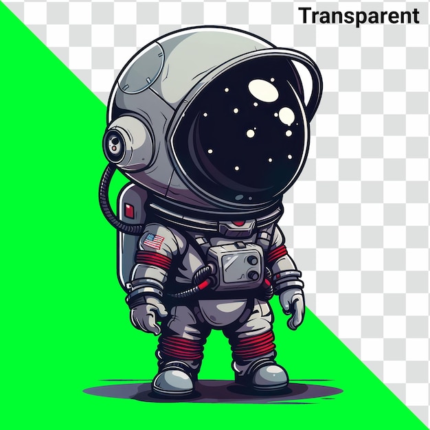 PSD pequeño personaje de dibujos animados astronauta