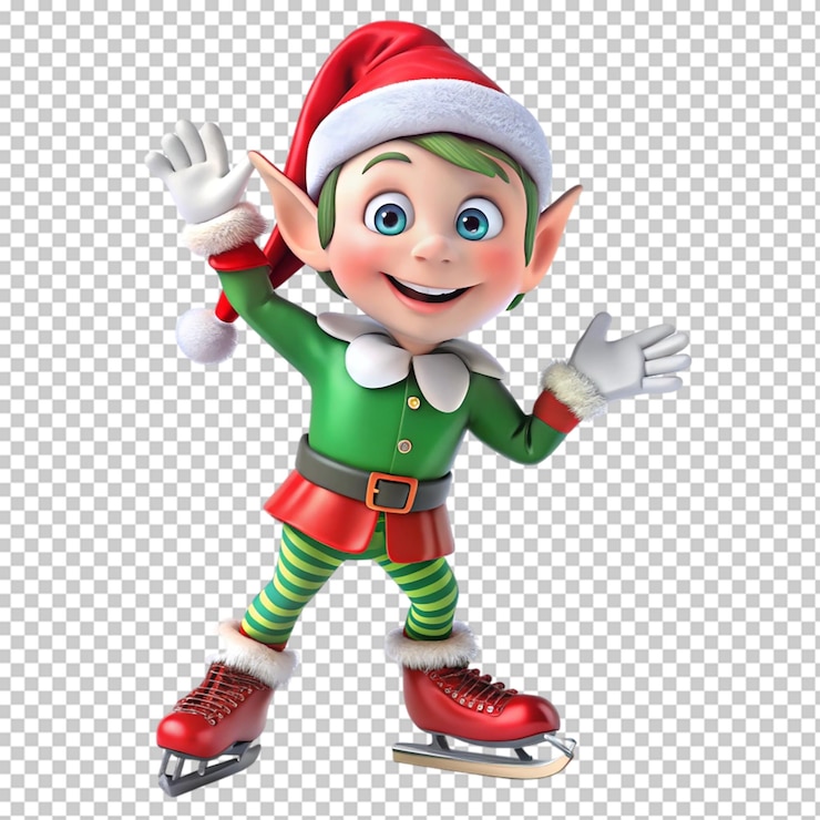 PSD pequeño personaje navideño aislado en un fondo transparente