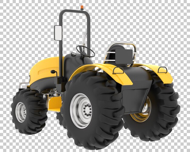 Pequeño tractor en la ilustración de renderizado 3d de fondo transparente