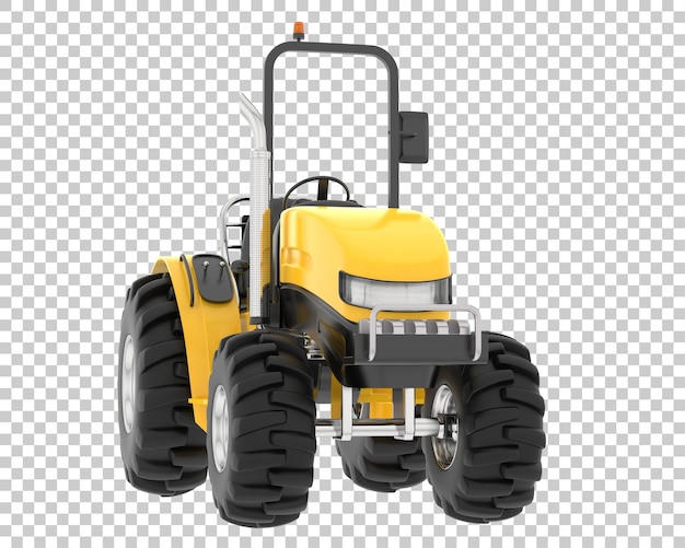 Pequeño tractor en la ilustración de renderizado 3d de fondo transparente