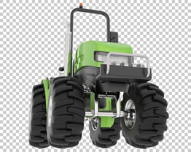 Pequeño tractor en la ilustración de renderizado 3d de fondo transparente