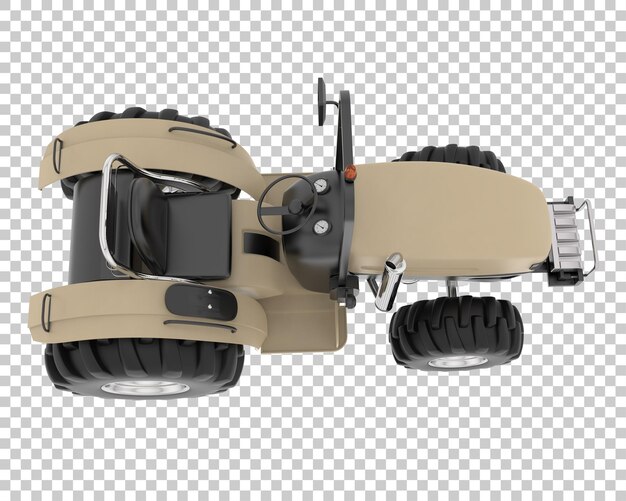 Pequeño tractor en la ilustración de renderizado 3d de fondo transparente