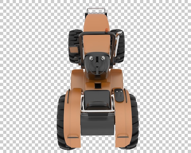 Pequeño tractor en la ilustración de renderizado 3d de fondo transparente