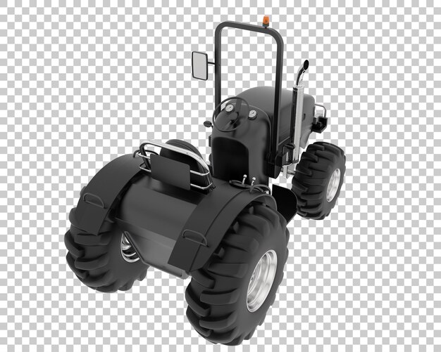 Pequeño tractor en la ilustración de renderizado 3d de fondo transparente