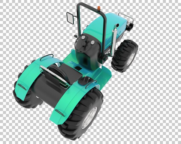 Pequeño tractor en la ilustración de renderizado 3d de fondo transparente