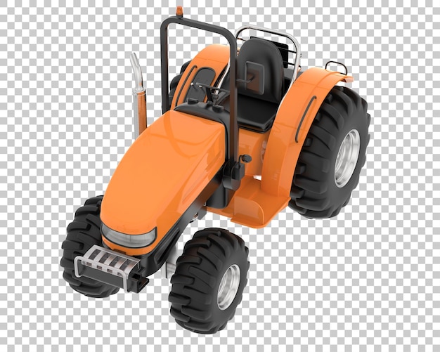 Pequeño tractor en la ilustración de renderizado 3d de fondo transparente