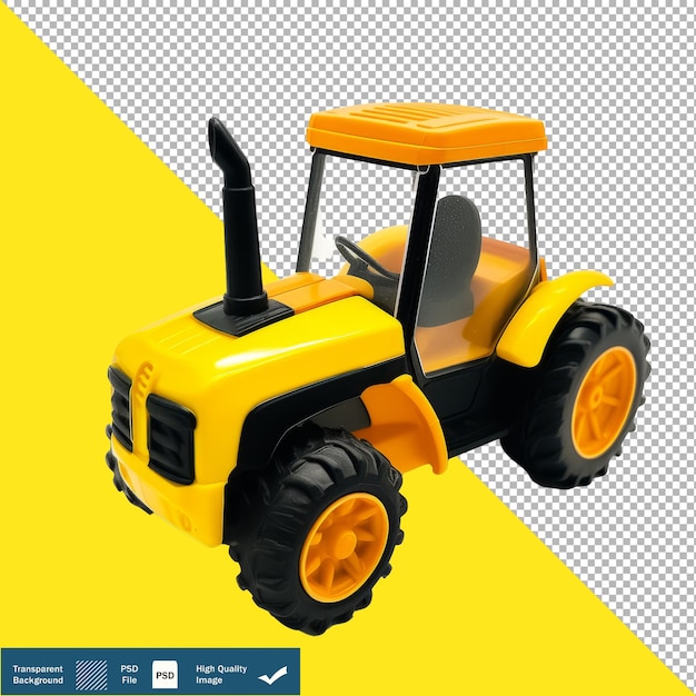 Pequeño tractor de juguete para niños en fondo blanco vehículo miniatura lúdico png psd